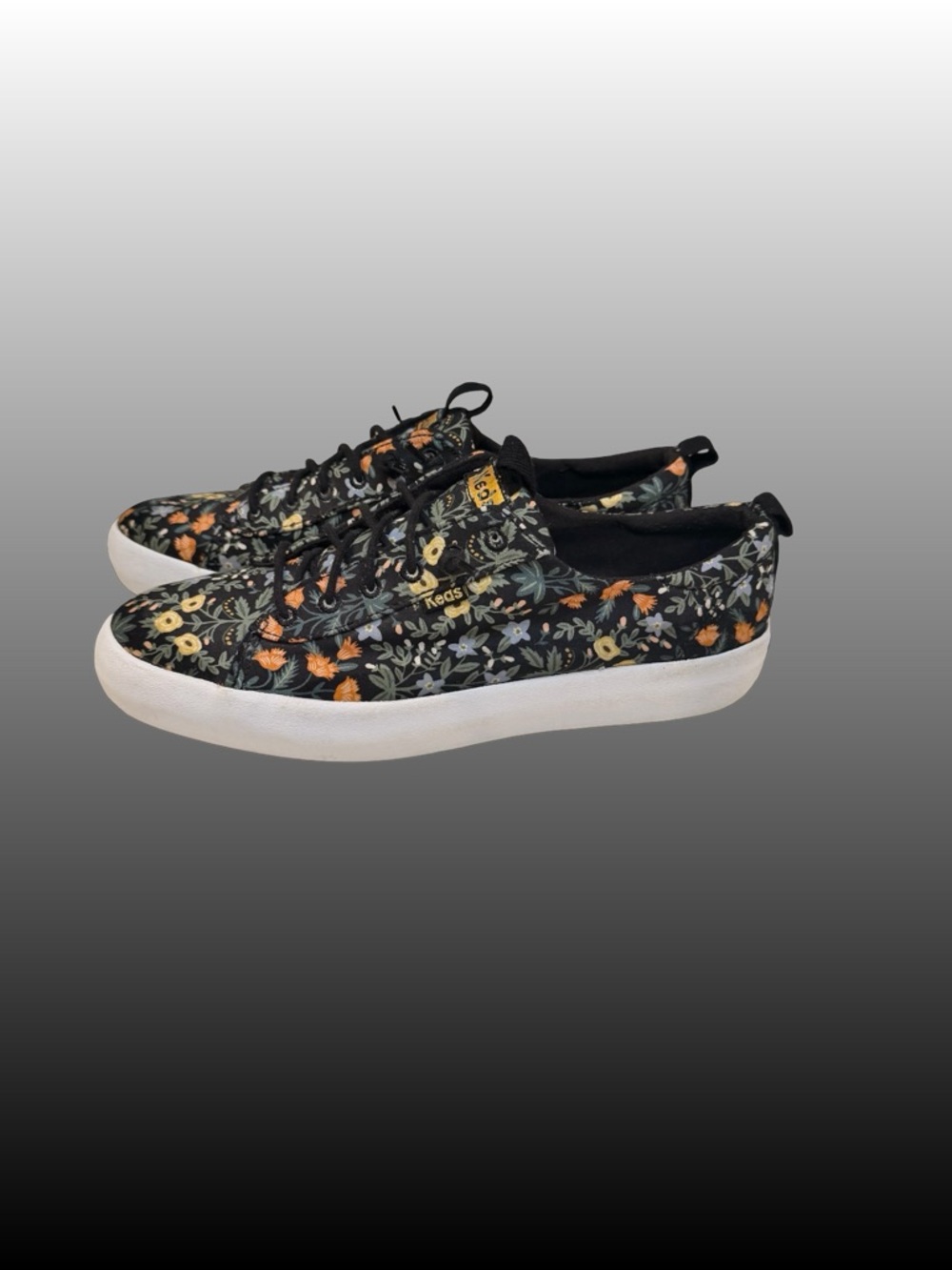 Keds x Rifle Paper Co Triple Kick Platform Sneaker Black Floral Casual Sz 8 - Picture 2 of 8